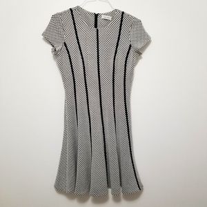 Calvin Klein Size 8 fit to flare dress black white